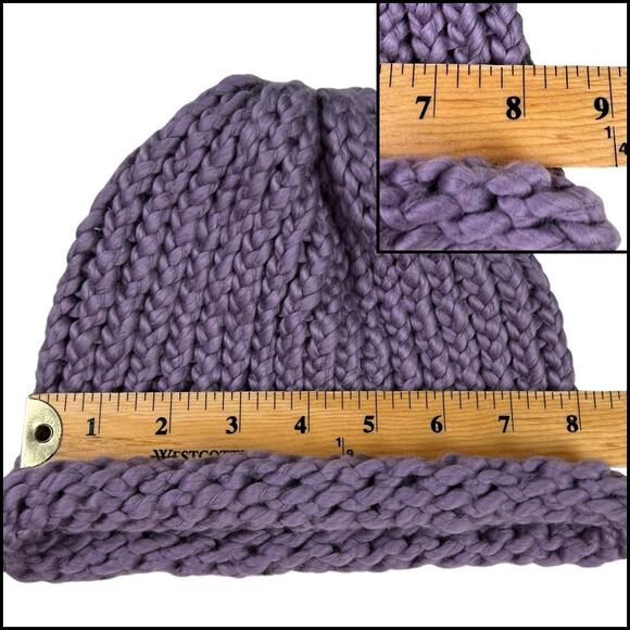 Soft Slouchy Handmade Winter Hat Toque Toboggan Light Purple Gift Idea - Picture 9 of 10